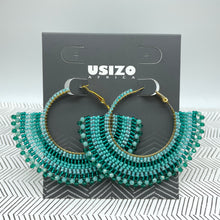 Load image into Gallery viewer, XL 4cm Beaded Zulu Hoops