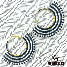 Load image into Gallery viewer, XL 4cm Beaded Zulu Hoops