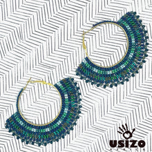 Load image into Gallery viewer, XL 4cm Beaded Zulu Hoops