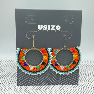 Zulu Beaded Half Circle Earrings