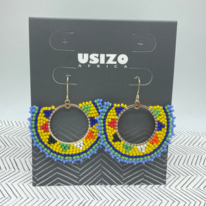 Zulu Beaded Half Circle Earrings