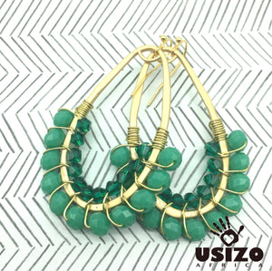 Drop Earrings Half Beaded