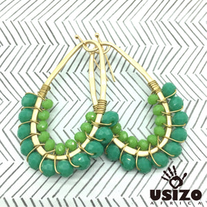 Drop Earrings Half Beaded