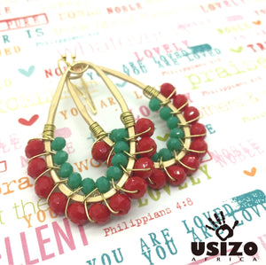 Drop Earrings Half Beaded