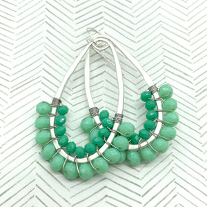 Drop Earrings Half Beaded
