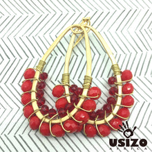 Load image into Gallery viewer, Drop Earrings Half Beaded