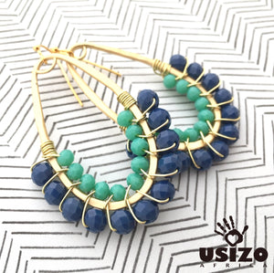 Drop Earrings Half Beaded