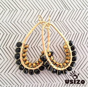 Drop Earrings Half Beaded