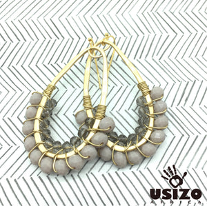 Drop Earrings Half Beaded