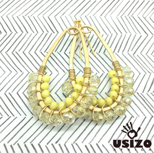 Drop Earrings Half Beaded