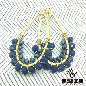 Drop Earrings Half Beaded