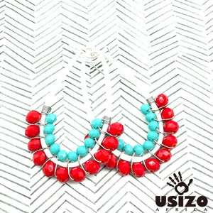 Drop Earrings Half Beaded