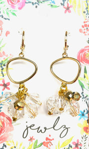 Jewlz Organic Crystal Clear Earrings
