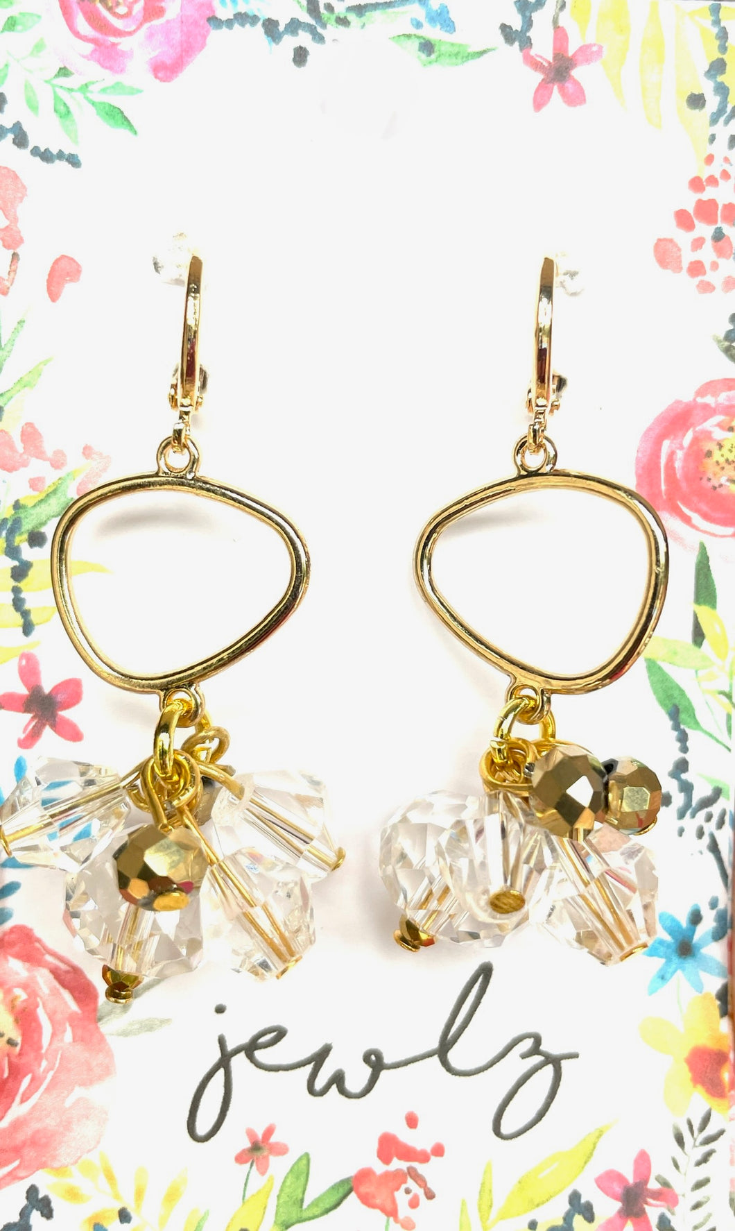 Jewlz Organic Crystal Clear Earrings