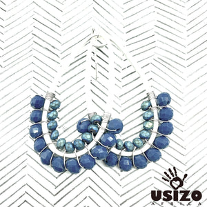 Drop Earrings Half Beaded