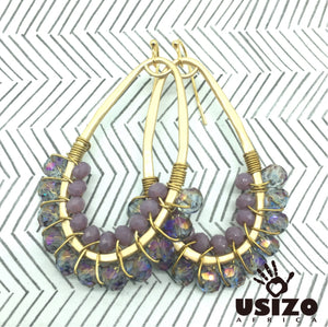 Drop Earrings Half Beaded