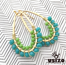 Load image into Gallery viewer, Drop Earrings Half Beaded