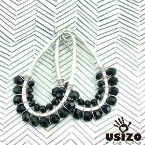 Drop Earrings Half Beaded