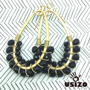Drop Earrings Half Beaded