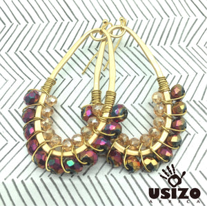 Drop Earrings Half Beaded