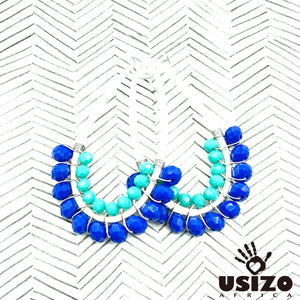 Drop Earrings Half Beaded