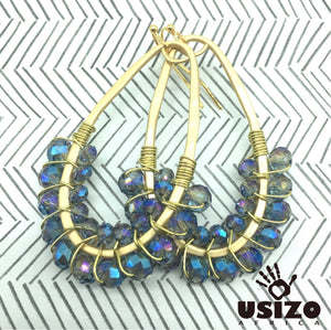 Drop Earrings Half Beaded