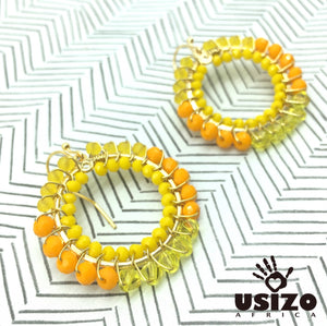 Mix Colour Crystal Circle Earrings