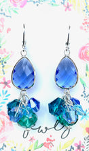 Load image into Gallery viewer, Jewlz Teardrop Royal Blue Crystal Earrings