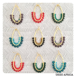 Drop Earrings Half Beaded