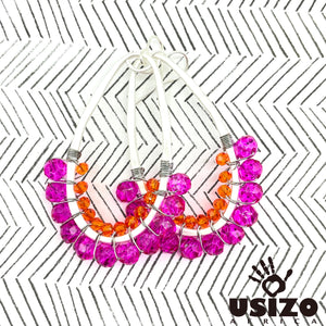 Drop Earrings Half Beaded