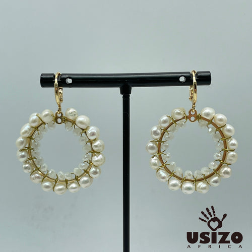 Pearl Circle Earrings
