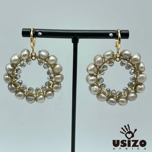 Pearl Circle Earrings