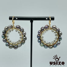 Load image into Gallery viewer, Pearl Circle Earrings