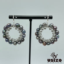 Load image into Gallery viewer, Pearl Circle Earrings