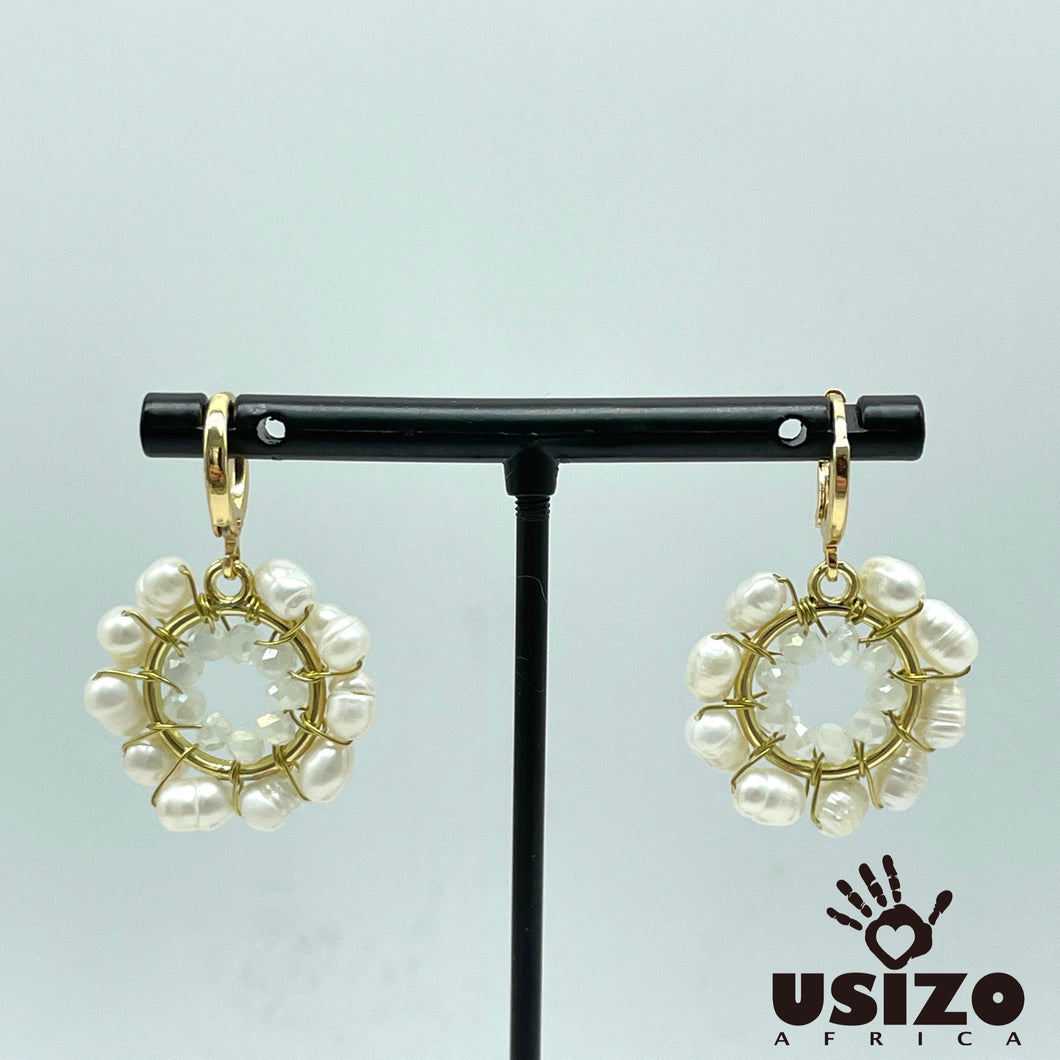 Baby O Pearl Circle Earrings