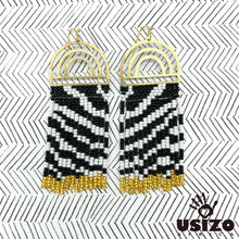 Load image into Gallery viewer, Zebra Tassel Earrings