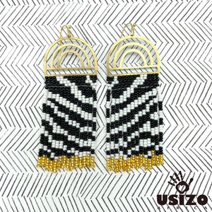 Zebra Tassel Earrings