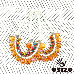 Drop Earrings Half Beaded