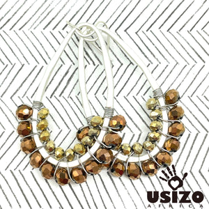 Drop Earrings Half Beaded