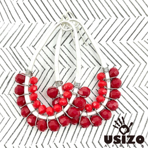 Drop Earrings Half Beaded