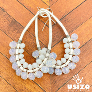 Drop Earrings Half Beaded
