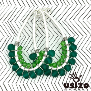 Drop Earrings Half Beaded
